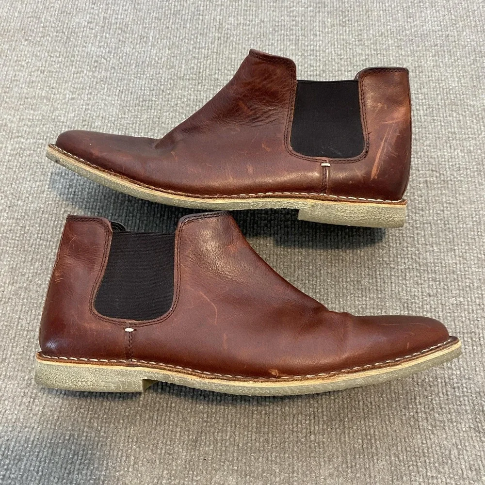 Kenneth Cole Reaction Chelsea Boots Mens Size 10.5 Brown Leather Ankle Casual